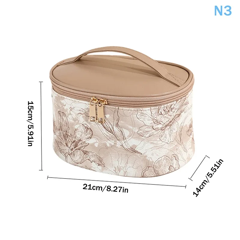 trousse de toilette transparente à imprimé floral, lot de 3, grande capacité, pochette de rangement pour maquillage portable pour femmes, voyage