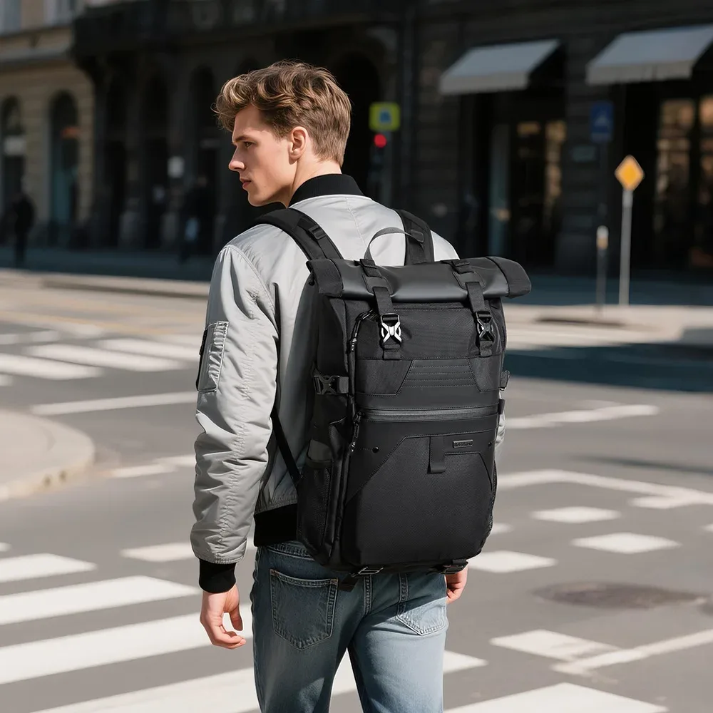 ozuko sac à dos multifonctionnel hommes grande capacité cartable étudiant simple voyage sac à dos étanche pochette d'ordinateur