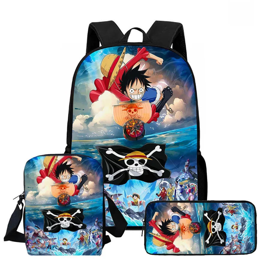 ensemble de 3 sacs à dos scolaires légers one piece avec sac bandoulière et trousse à crayons, sac à dos unisexe pour garçons et filles de 6 à 10 ans