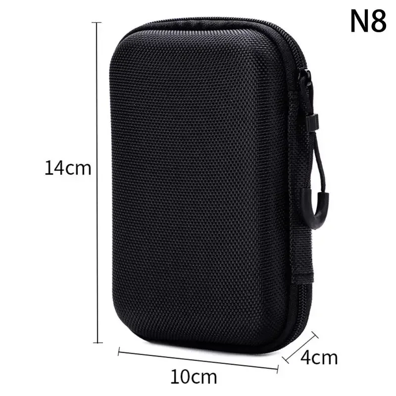 mini étui de rangement rigide en eva, organisateur portable pour petits accessoires électroniques, sac de transport pour voyage, noir