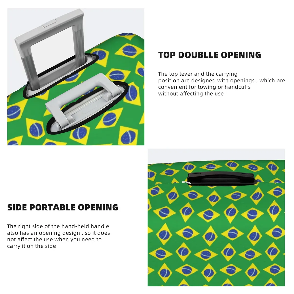 housse de valise avec drapeau du brésil, housse de protection lavable pour bagages de 18 à 32 pouces