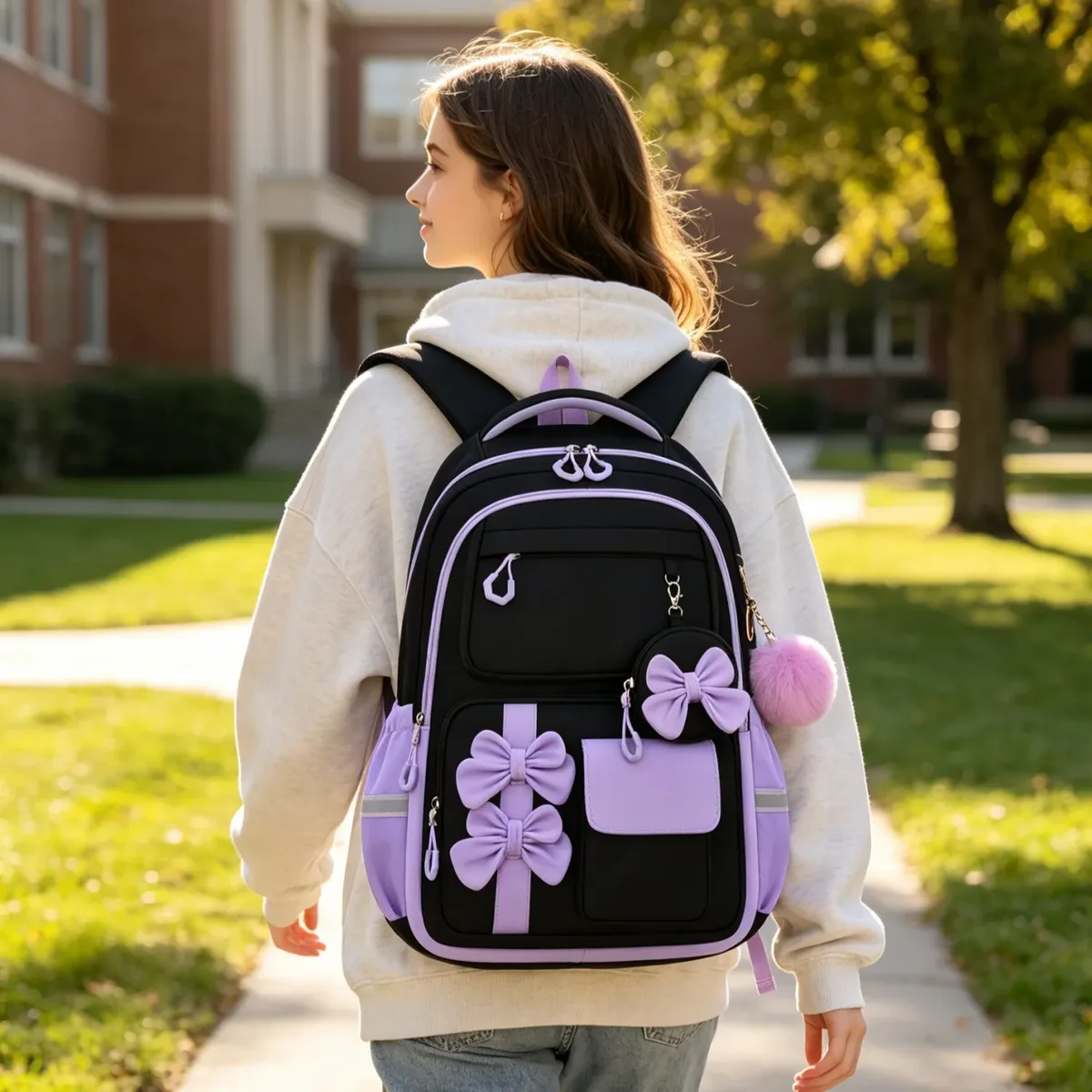 ensemble de trousse à crayons, sac à déjeuner isotherme résistant à l'usure, sac à dos grande capacité, ensemble de sacs d'école grande capacité pour adolescentes