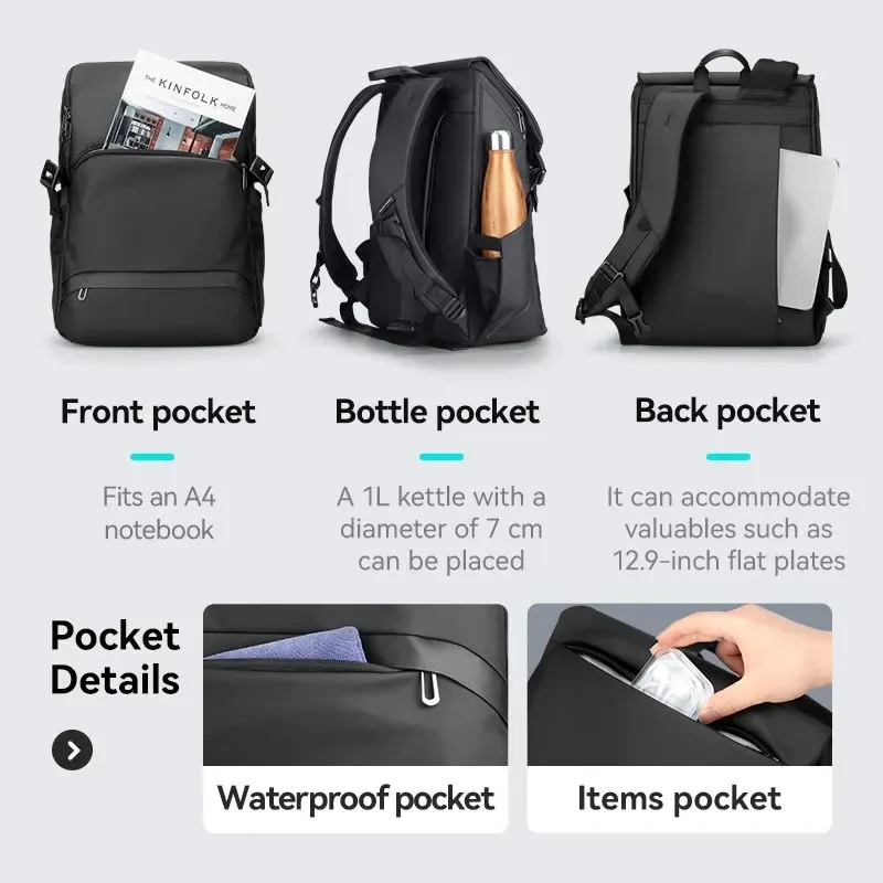 sac à dos de voyage d'affaires pour homme mark ryden, sac à lettres détachable, sac à double bandoulière, grande capacité, sac pour ordinateur 15,6 pouces