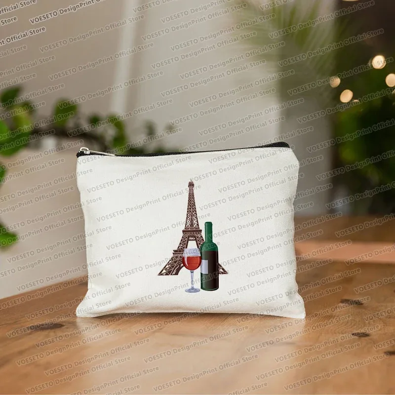 sac de maquillage imprimé tour eiffel de paris, trousse de toilette de voyage, organiseur de cosmétiques, pochette en toile pour femme, fermeture éclair, sacs à cosmétiques, meilleur cadeau