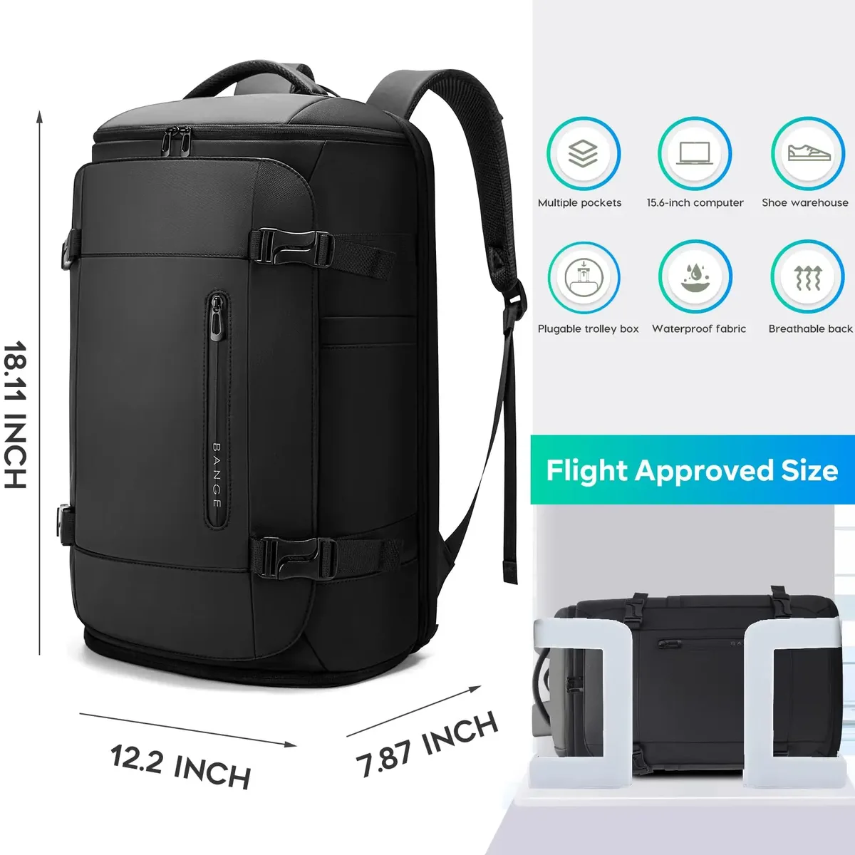 bange multi nouveaux hommes sac à dos sport voyage affaires grande capacité séparation sèche et humide randonnée en plein air avec compartiments à chaussures