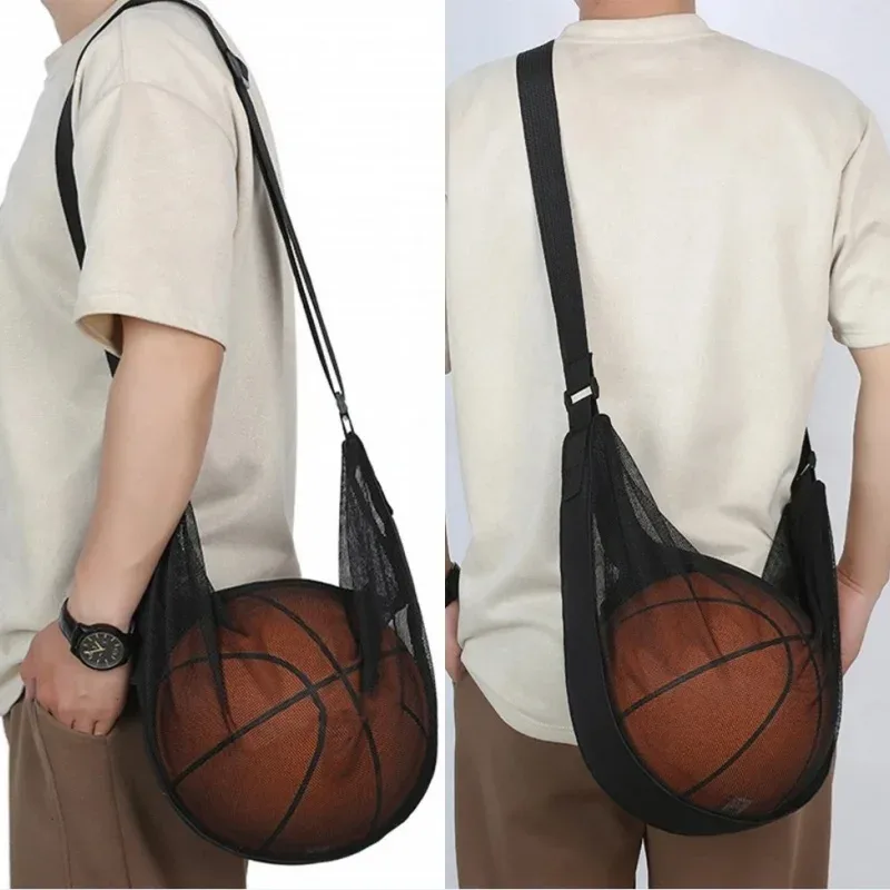 sac à bandoulière en maille portable, sac à dos multifonctionnel pour le rangement de ballons de football, sac de rangement pour ballons de basketball et de volley-ball d'extérieur