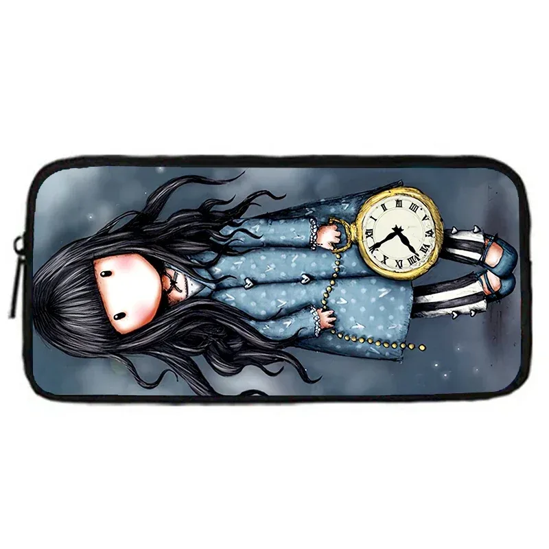gorjuss santoro sacs à crayons pour enfant, sacs à crayons d'école pour enfants cerveau de dessin animé pour filles, grande et simple trousse à crayons pour enfants
