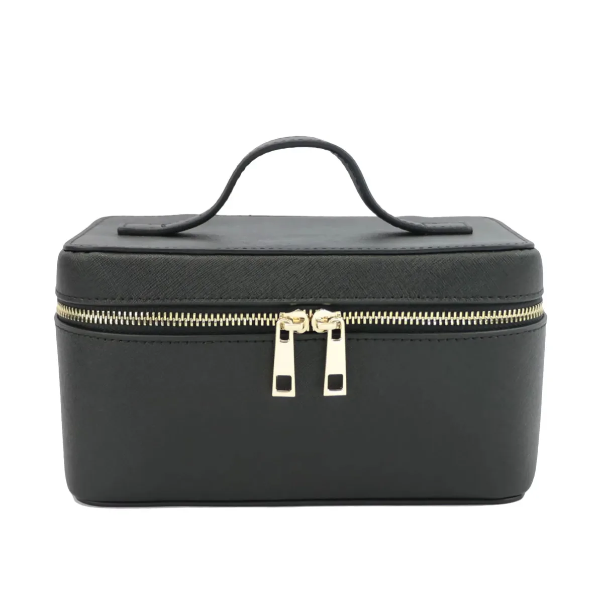 trousse de toilette de voyage en croûte de cuir saffiano pour femmes, nom personnalisé, boîte de rangement de maquillage suspendue portable, sac à cosmétiques pour femmes