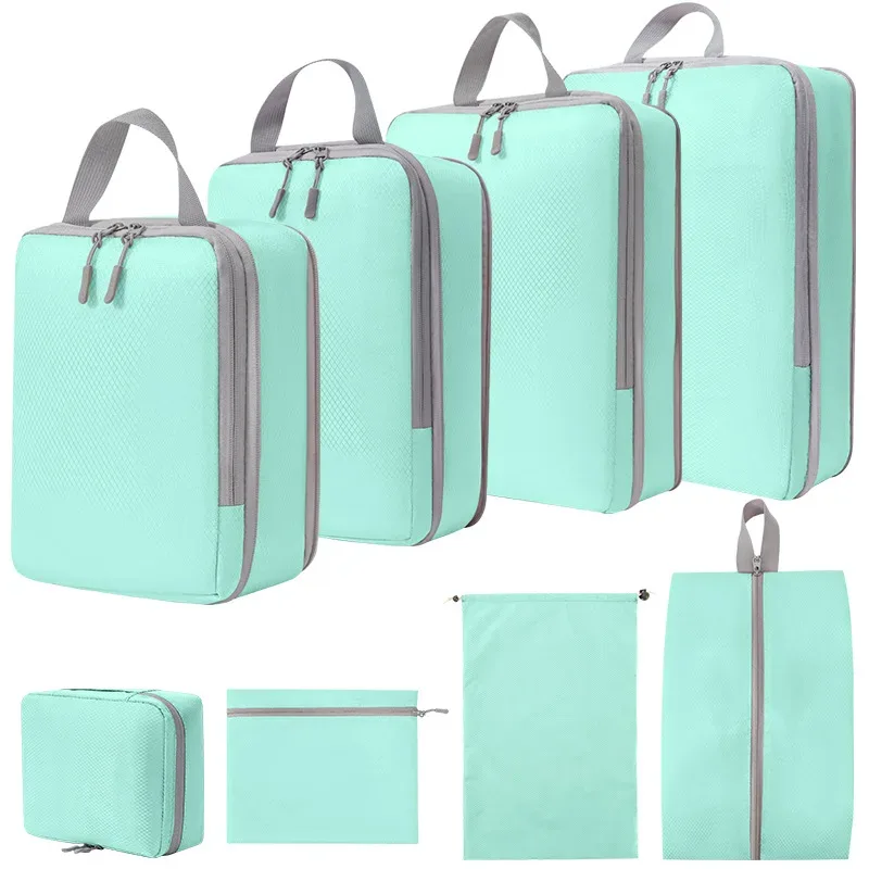 4 pièces/ensemble emballage compressible sac de rangement de voyage cubes valise étanche en nylon portable avec sac à main organisateur de bagages ryanai
