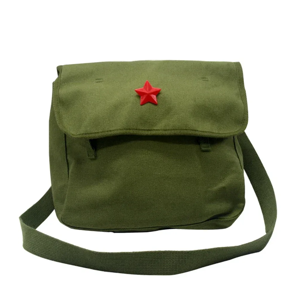 pochette en toile de l'armée chinoise de la guerre du vietnam, petit sac messager à l'étoile rouge, style ancien, sacoche militaire vintage pour la randonnée et la chasse