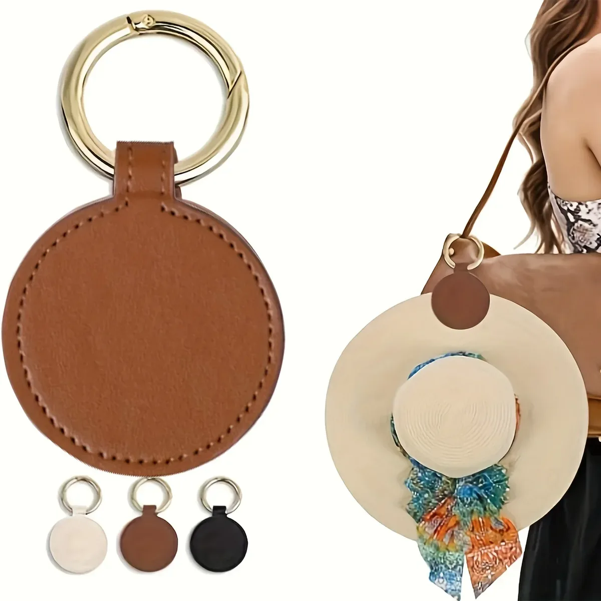 clip magnétique pour chapeau, 1 pièce, support de chapeau pour sac à main, sac à dos, bagages, clip de maintien de chapeau en cuir pu, accessoires de sac de voyage