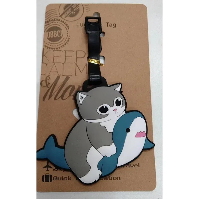 étiquette de bagage en caoutchouc souple à motif de dessin animé avec design tridimensionnel, un accessoire de voyage essentiel pour les voyages, les déplacements professionnels et les étudiants