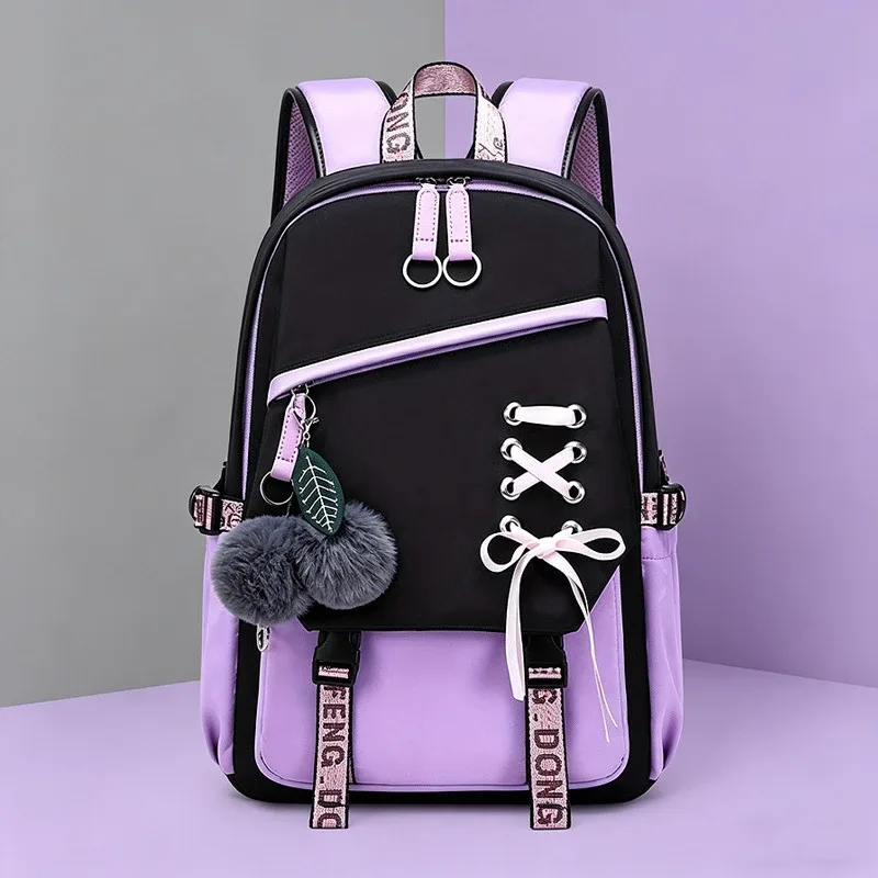 sac à dos mignon et élégant pour étudiant, sac d'école multi-poches, sac à livres grande capacité, sac de voyage quotidien décontracté, sac léger pour l'extérieur