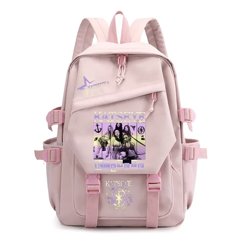 sac à dos imprimé katseye music version coréenne pour les élèves du primaire et du secondaire, sac à dos léger en toile pour étudiants