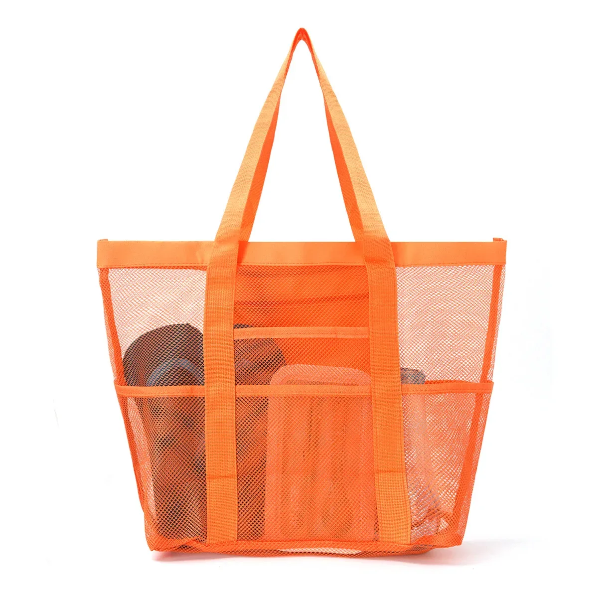 sac fourre-tout en maille respirante multi-poches de grande capacité, à séchage rapide, sac de rangement multi-compartiments pour articles de sport et de natation