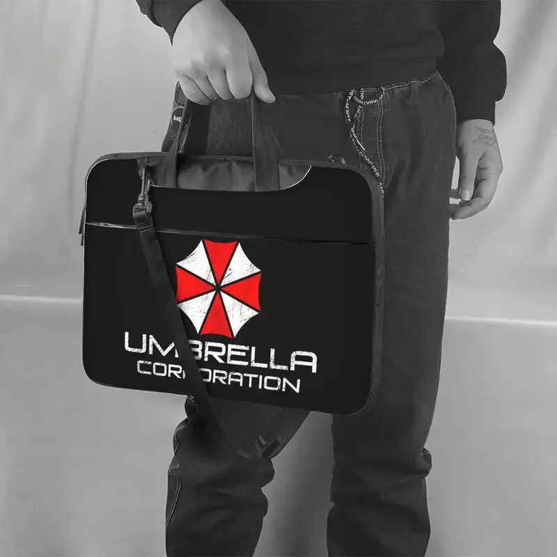umbrella corporation sac à bandoulière pour ordinateur portable, étanche, housse pour ordinateur portable macbook netbook pc avec poignée, convient aux ordinateurs portables de 13/14/15,6 pouces