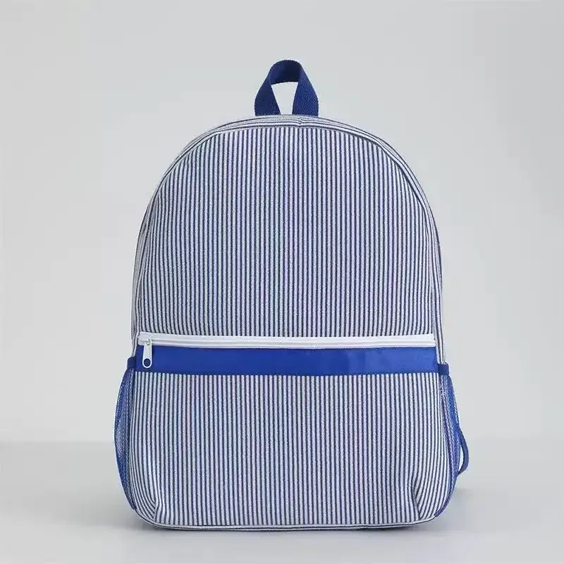 sac à dos seersucker monogrammé avec nom personnalisé, couleur bonbon brodée avec n'importe quel nom, sac de livre seersucker, sacs cadeaux uniques pour enfants