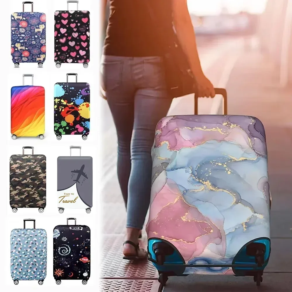 housse de protection pour bagages en tissu extensible, étui anti-poussière pour bagages, adapté à la valise de 18 à 32 pouces, accessoires de voyage