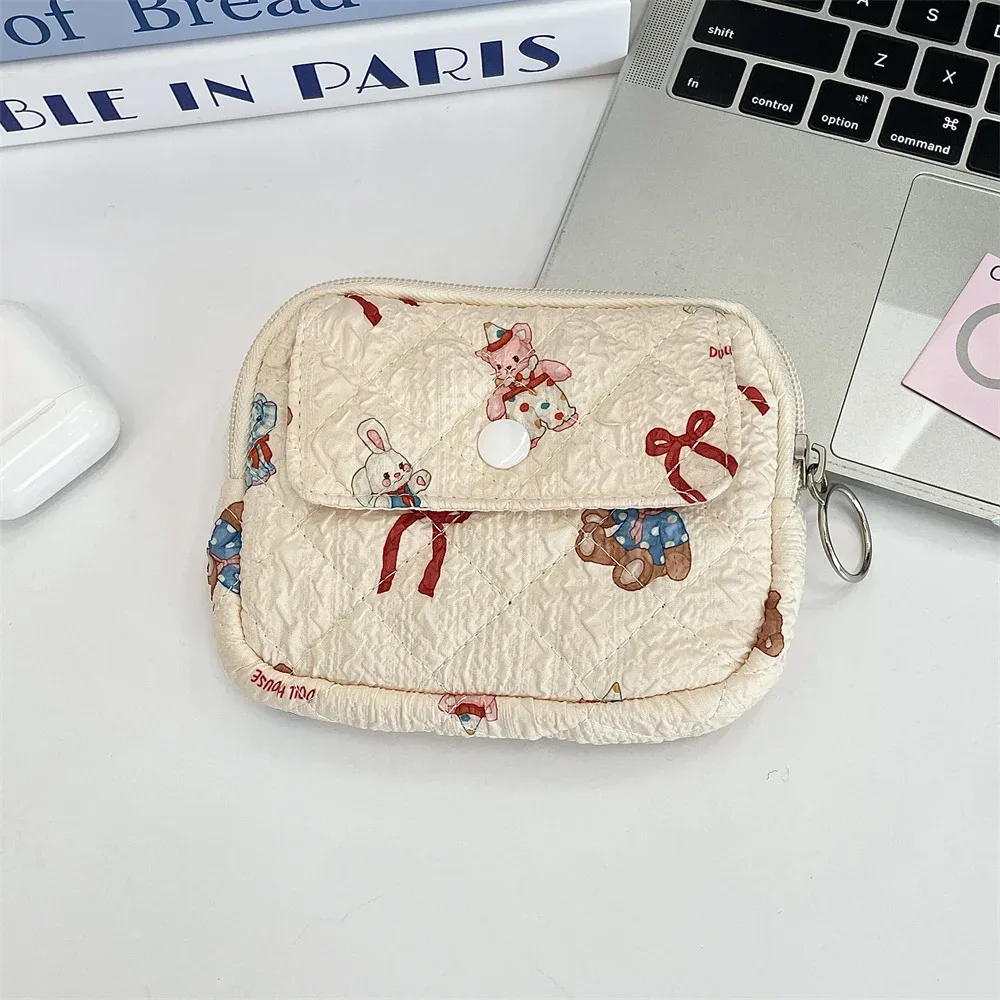 dessin animé mignon petit voyage cosmétique rouge à lèvres écouteur carte portable sac de rangement sac à main femmes cadeau pochette dans les sacs de maquillage organisateur