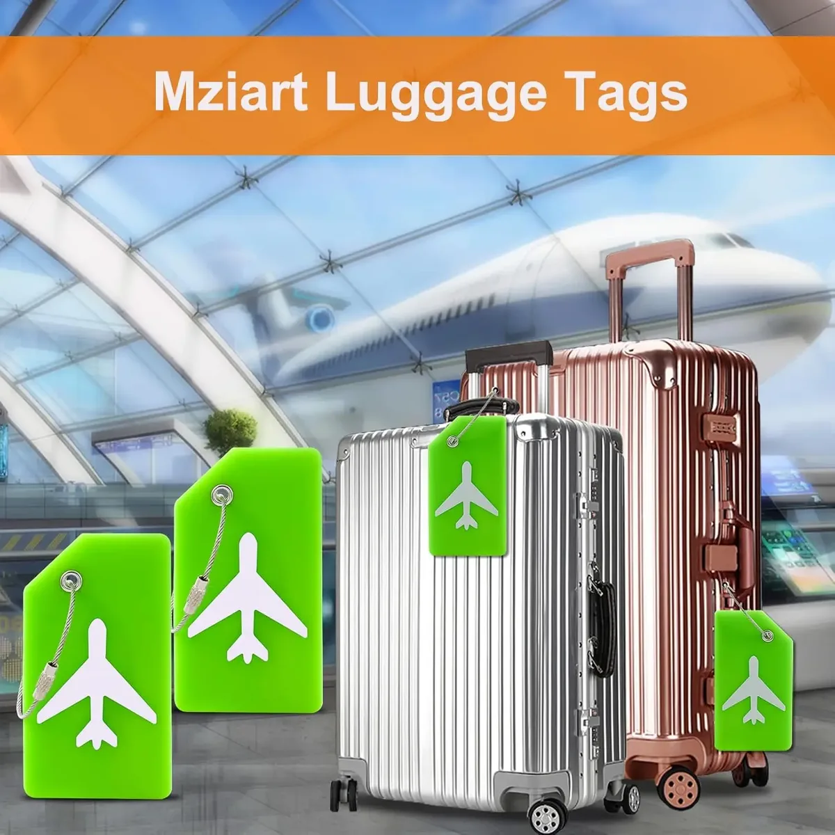lot de 2 étiquettes de bagage en silicone pour valises, étiquettes de voyage pour bagages avec carte d'identification nominative et confidentialité