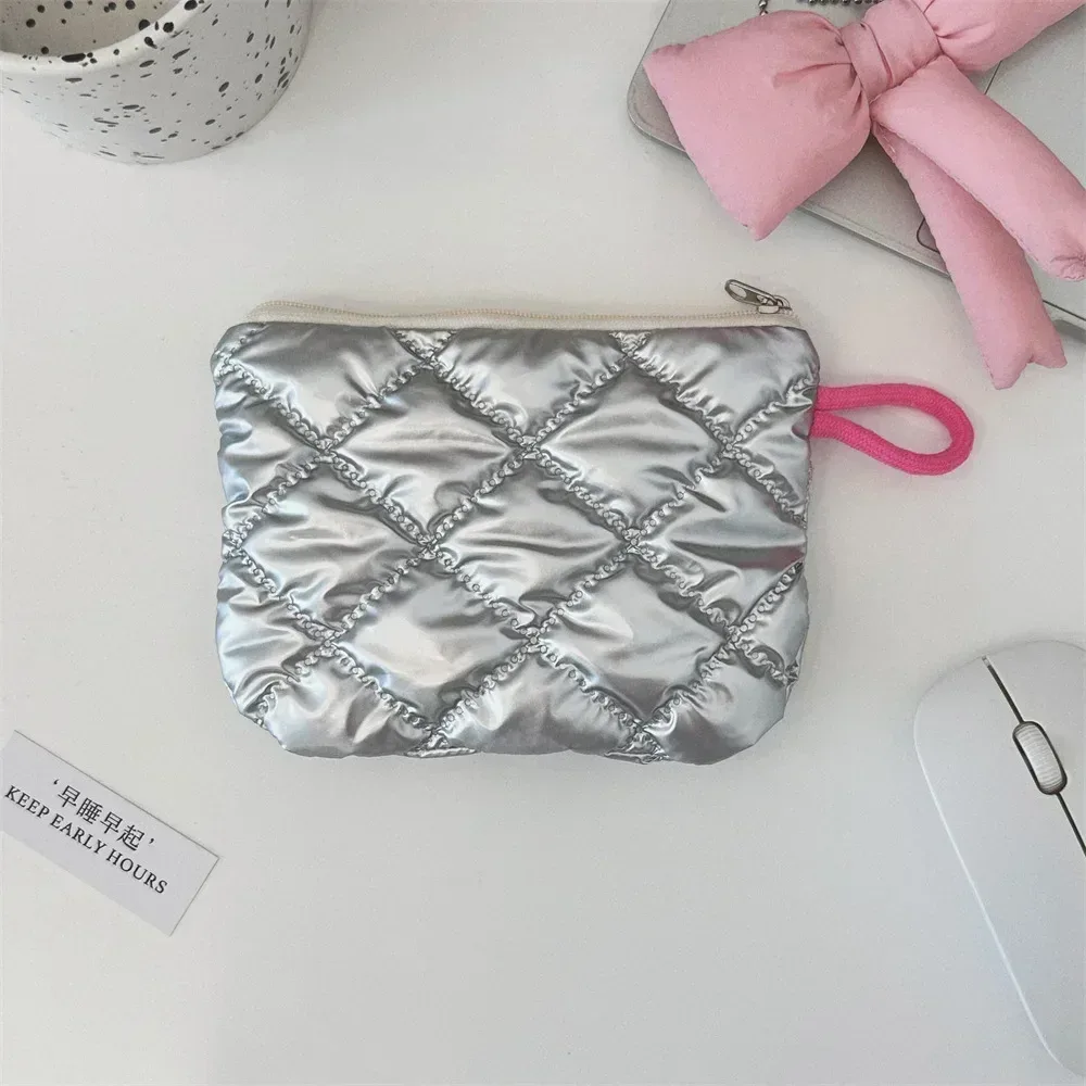 arc coeur argent pochette cosmétique sac à main sac de maquillage portable femmes articles de toilette soins de la peau sac de rangement organisateur pochette étui pour fille