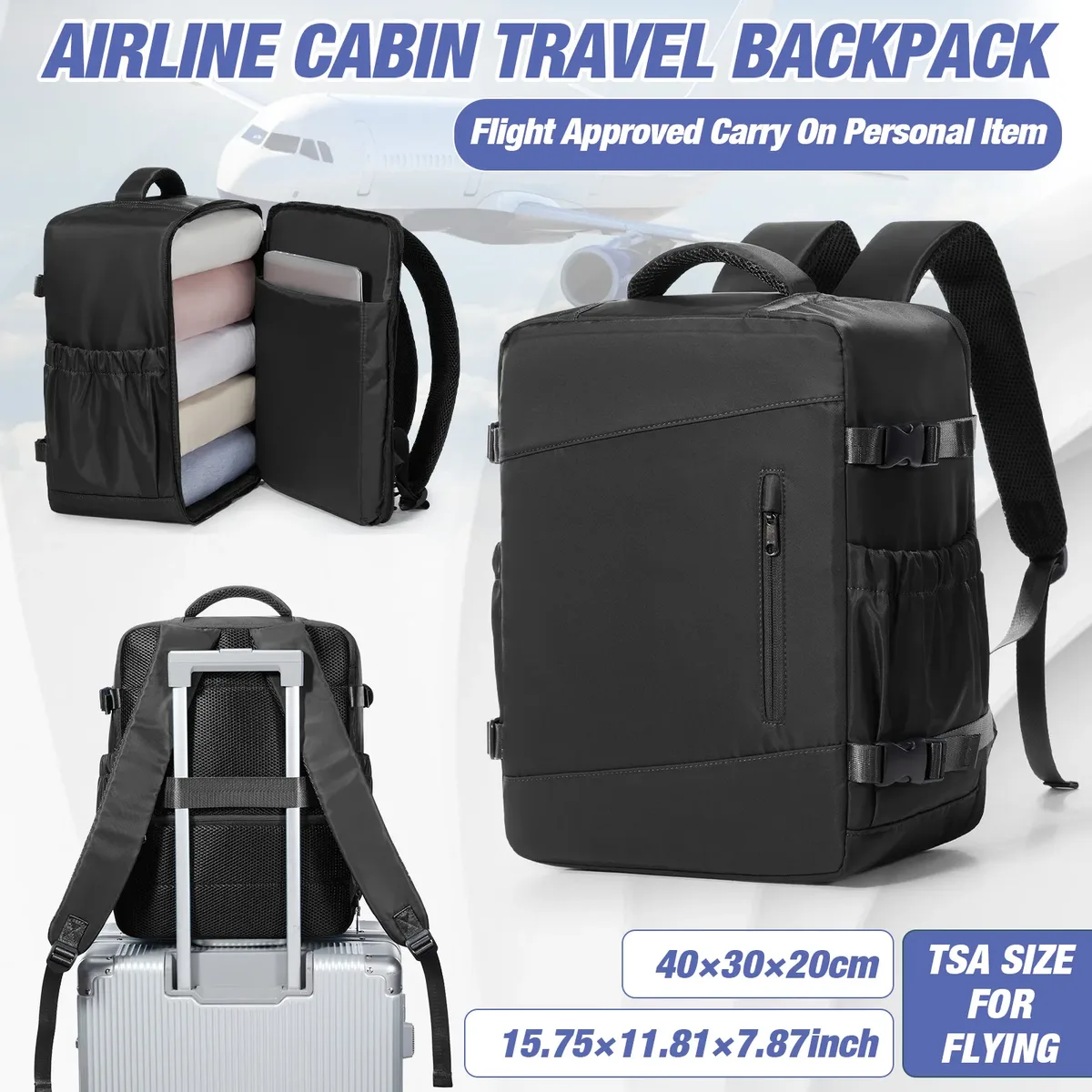 sacs de cabine ryanair 40x30x20, sac à dos de voyage sous siège, sac à dos professionnel, sac à dos décontracté pour l'extérieur, sac à dos pour ordinateur portable pour homme