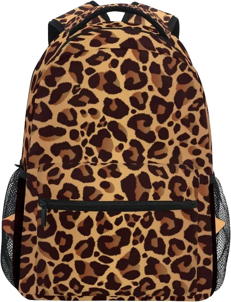 sac à dos imprimé léopard animal, sac à bandoulière pour livre d'école, sac à dos de voyage pour garçons, filles, hommes et femmes