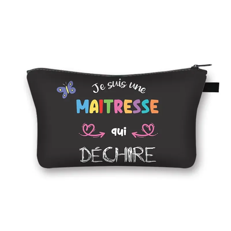 merci enseignant/ gracias maestra/ merci maitresse trousse à cosmétiques femmes trousse de maquillage filles organisateur cosmétique cadeau de remise des diplômes