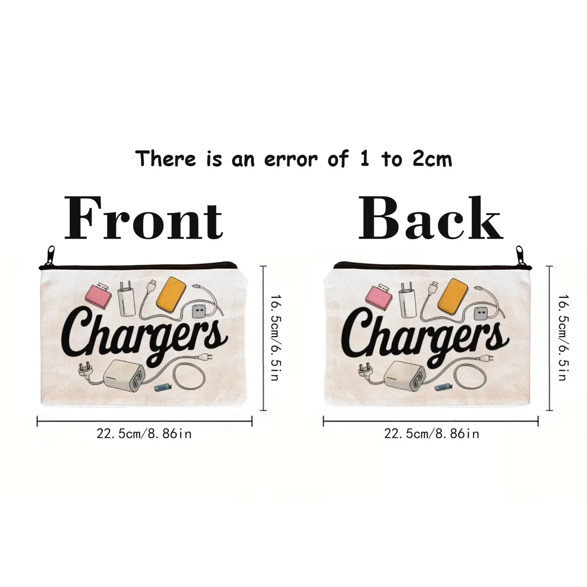 chargeurs accessoires électroniques sac de rangement câbles de dessin animé batterie externe et icônes usb imprimer organisateur de voyage pochette pour équipement de chargement