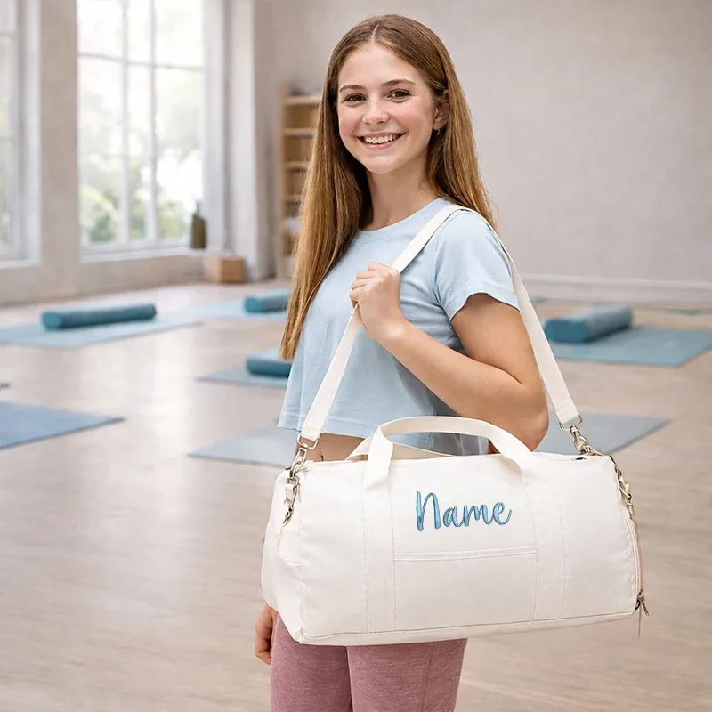 sac de sport personnalisé pour fille et garçon, broderie de nom, idéal pour l'école, le camping, les activités, les voyages de nuit, les week-ends, cadeau
