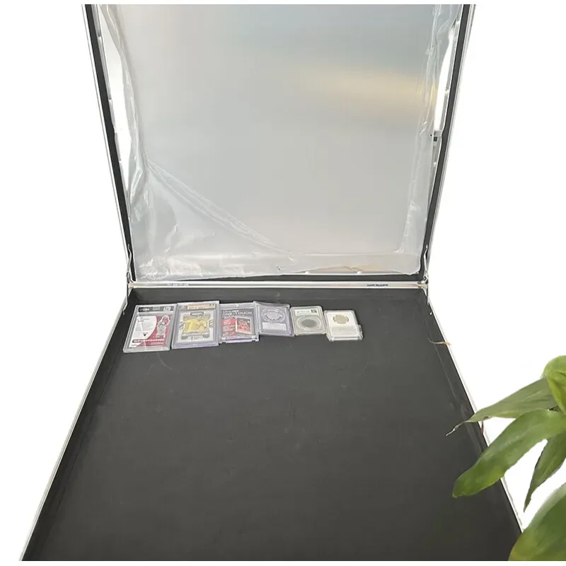 valise portable cartes puces objets de collection présentoir en alliage d'aluminium et vitrine acrylique transparent pour stand de marché