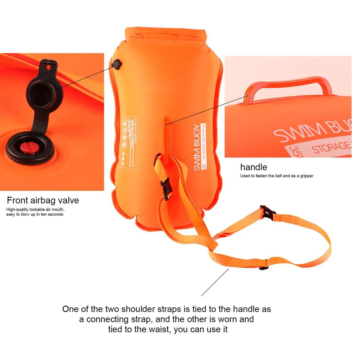 sac à dos étanche 28/35 l pour camping, randonnée, natation, rafting, kayak, randonnée fluviale, pêche, sac à eau en plein air