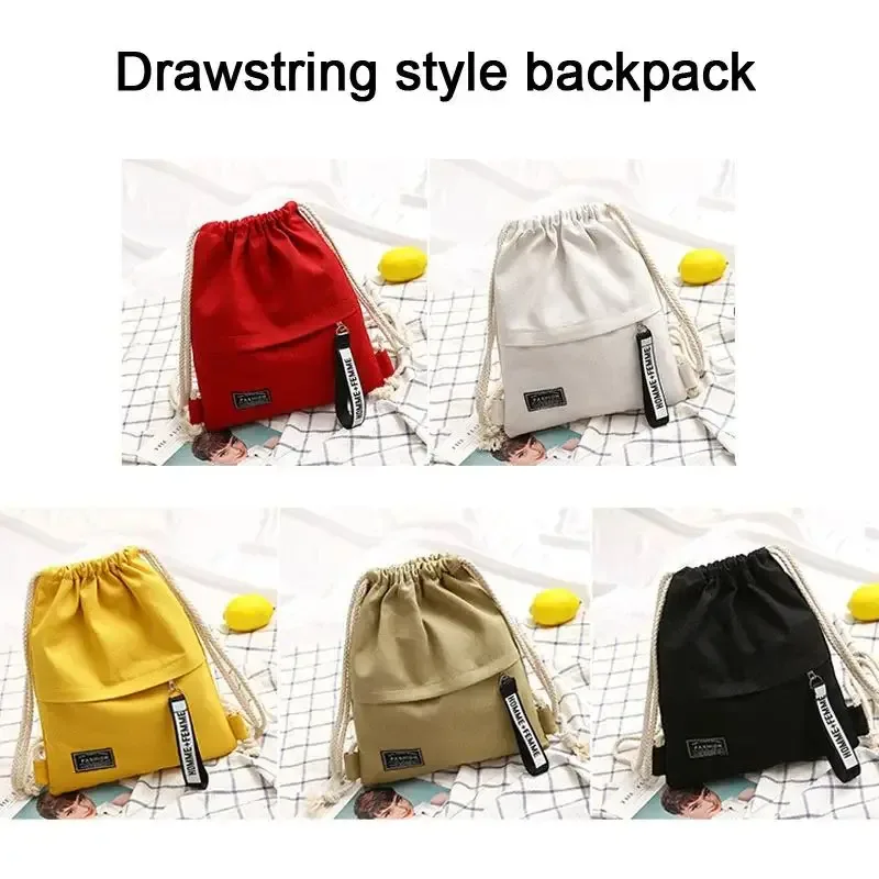 sac à dos en toile à cordon de serrage, sac à dos à double épaule, poche à cordon, sac à dos décontracté portable pour femmes et hommes, sac à dos de voyage, 1 pièce