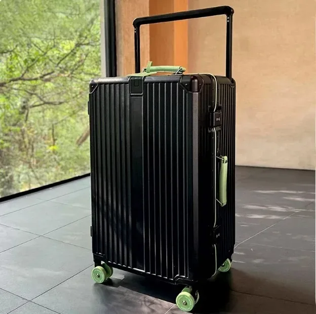 valise de chariot d'équilibre de voyage à guidon large avec roues silencieuses colorées serrure tsa bagage roulant matériau pc de grande capacité