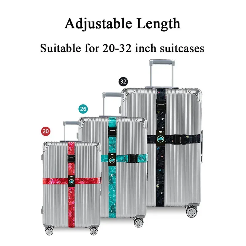 boucle de bagage antivol, sangle croisée réglable, emballage, ceinture de bagage, sangle croisée, ceintures de valise, accessoires de pièces de sac
