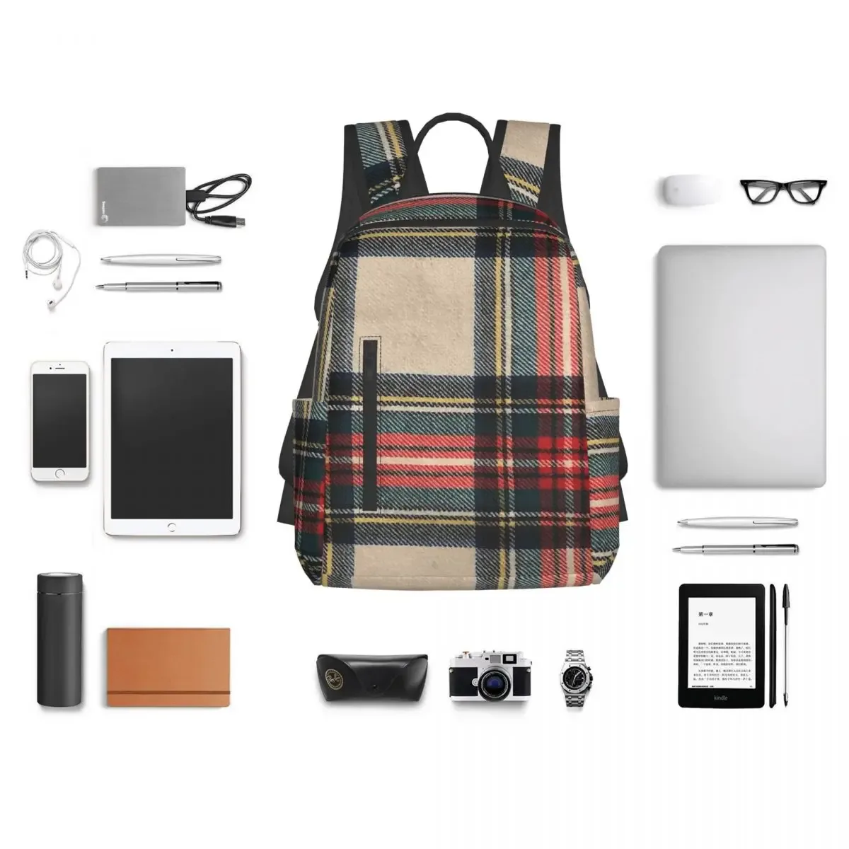 sac à dos stewart dress tartan, sac à dos de grande capacité pour enfants, sac d'école, sacs à bandoulière pour hommes et femmes