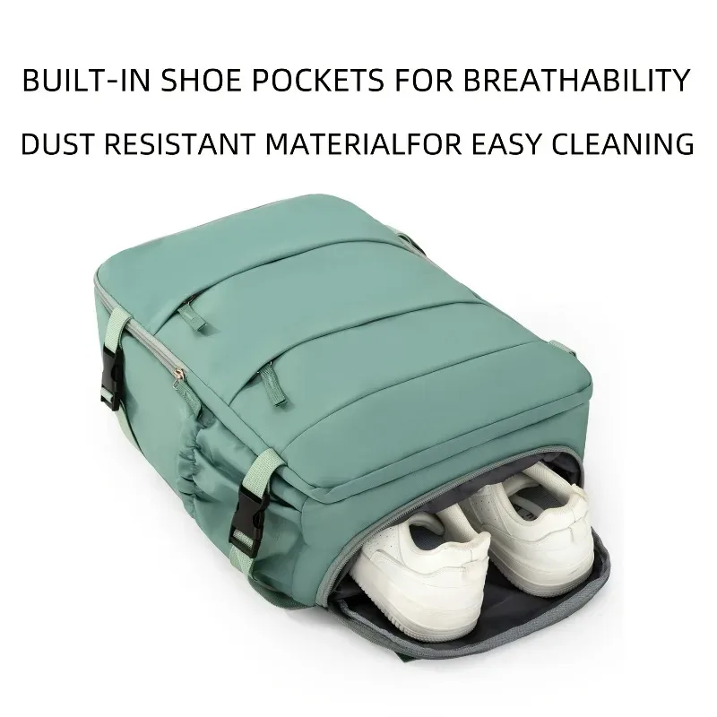 sac à dos de voyage ouvert avec compartiment à chaussures indépendant, grande capacité, imperméable, pour ordinateur portable, idéal pour les voyages d'affaires et les vacances