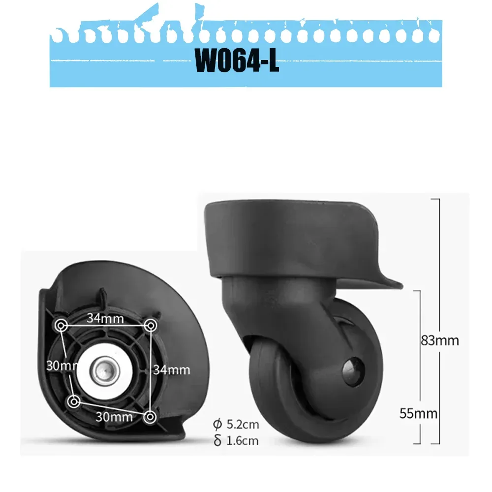 roues de remplacement universelles pour valises de voyage américaines, roulettes silencieuses pour bagages, chariot de voyage, rotation à 360 degrés