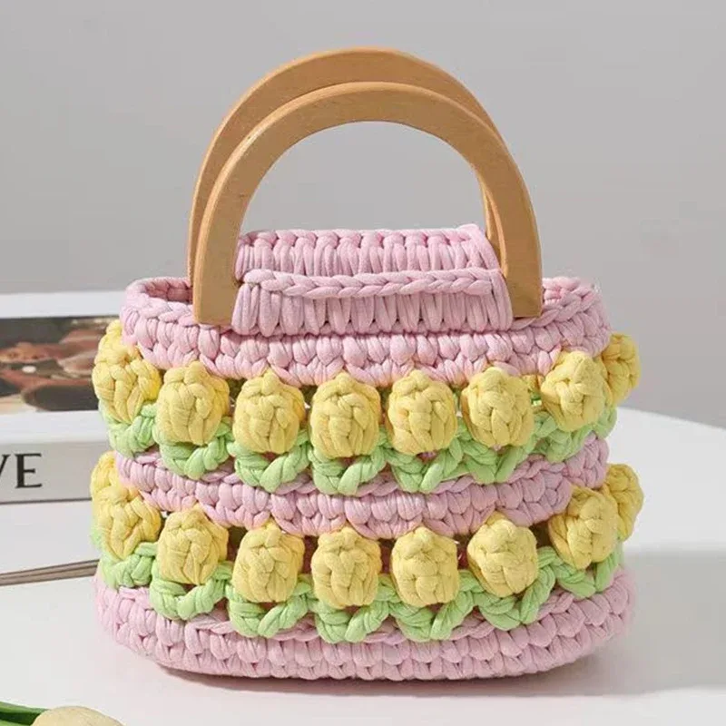 sacs en bois/plastique en forme de d, poignée de remplacement, sacs de bricolage fabriqués à la main, accessoires, sac à main, poignée fourre-tout, poignée demi-ronde