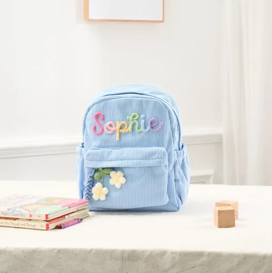 sac à dos miniature personnalisé pour enfants, sac à dos pour tout-petits en velours côtelé, cadeau pour bébé pour garçons et filles