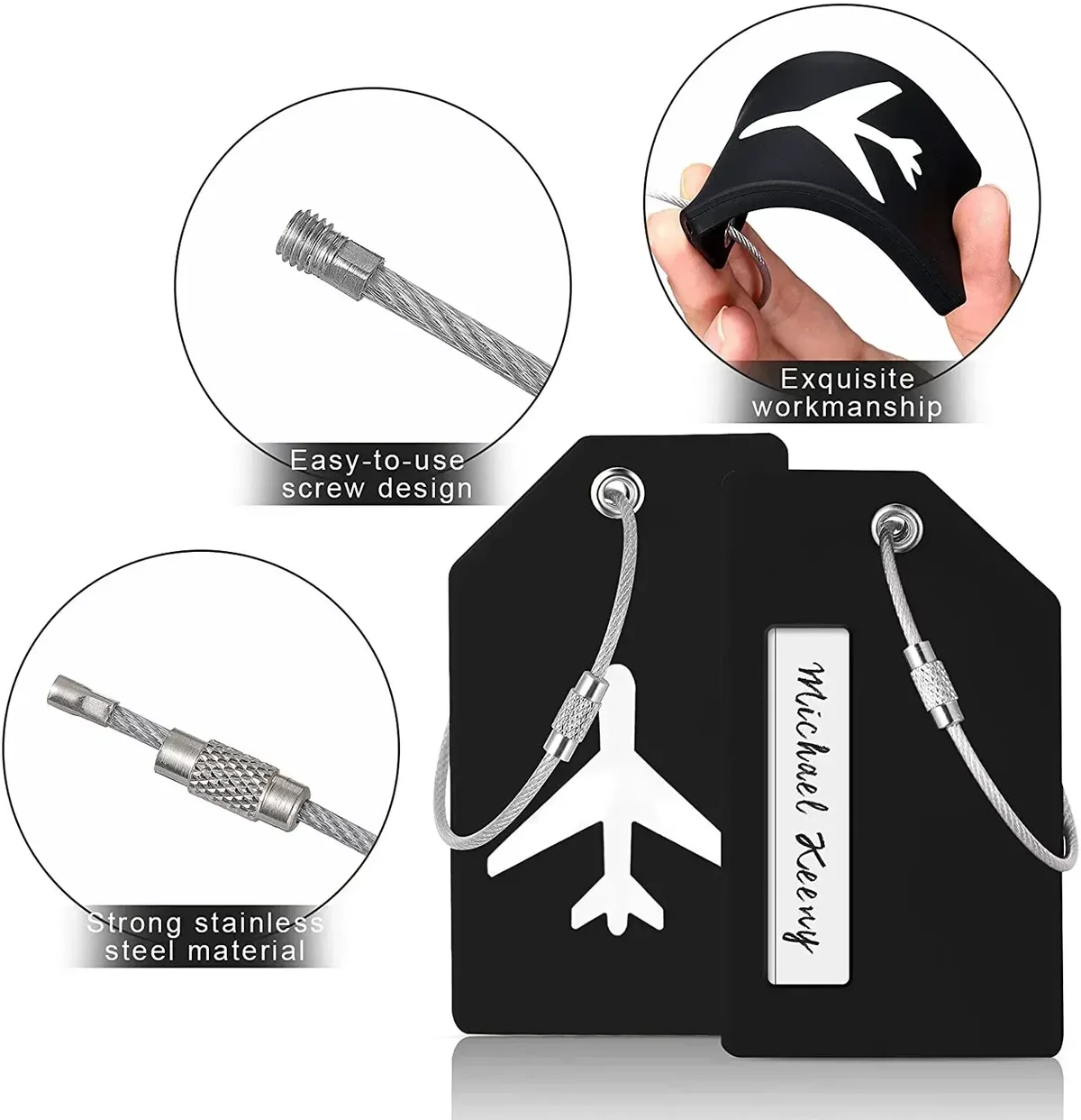 étiquette de bagage en silicone tendance pour hommes et femmes, porte-nom et adresse pour valise, accessoires de voyage portables