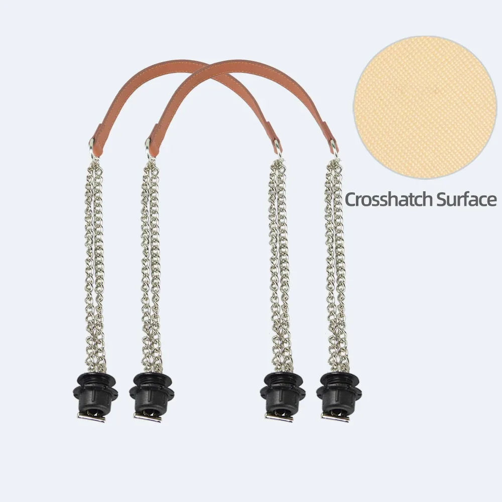 1 paire d'accessoires obag longues poignées en cuir sangles argent longue double chaîne sous les bras pour o sac fourre-tout femmes sacs à main à bandoulière