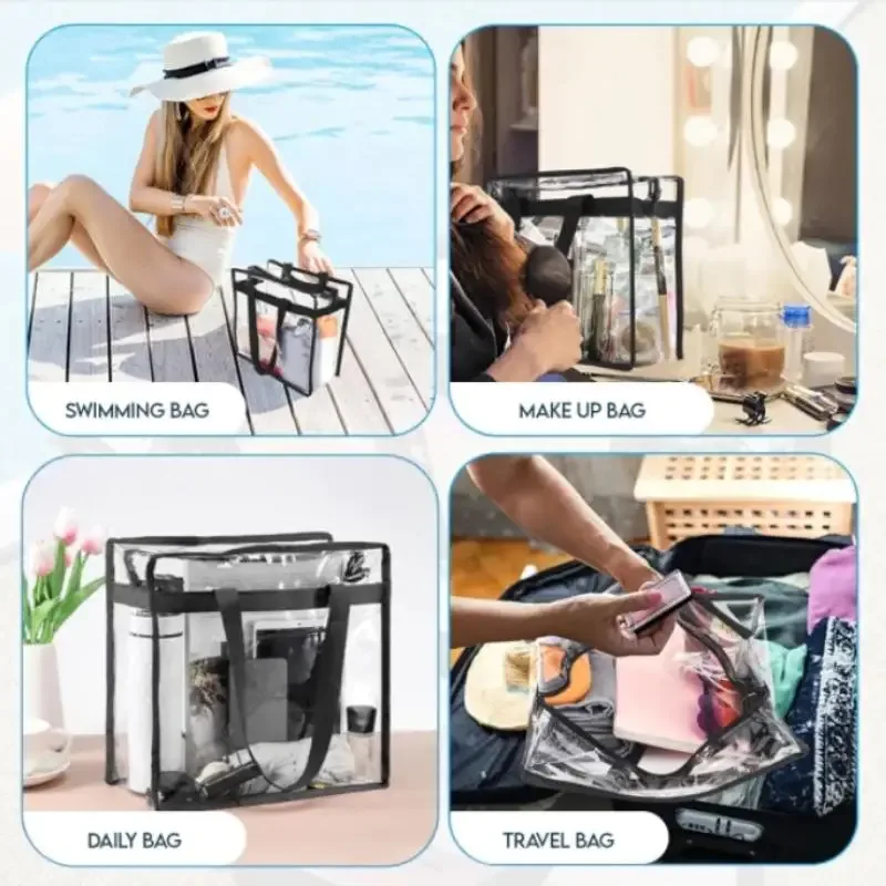 sac fourre-tout transparent imperméable pour femme, nouvelle mode, sac à main transparent, approuvé pour les stades, pour le sport, les voyages et la plage