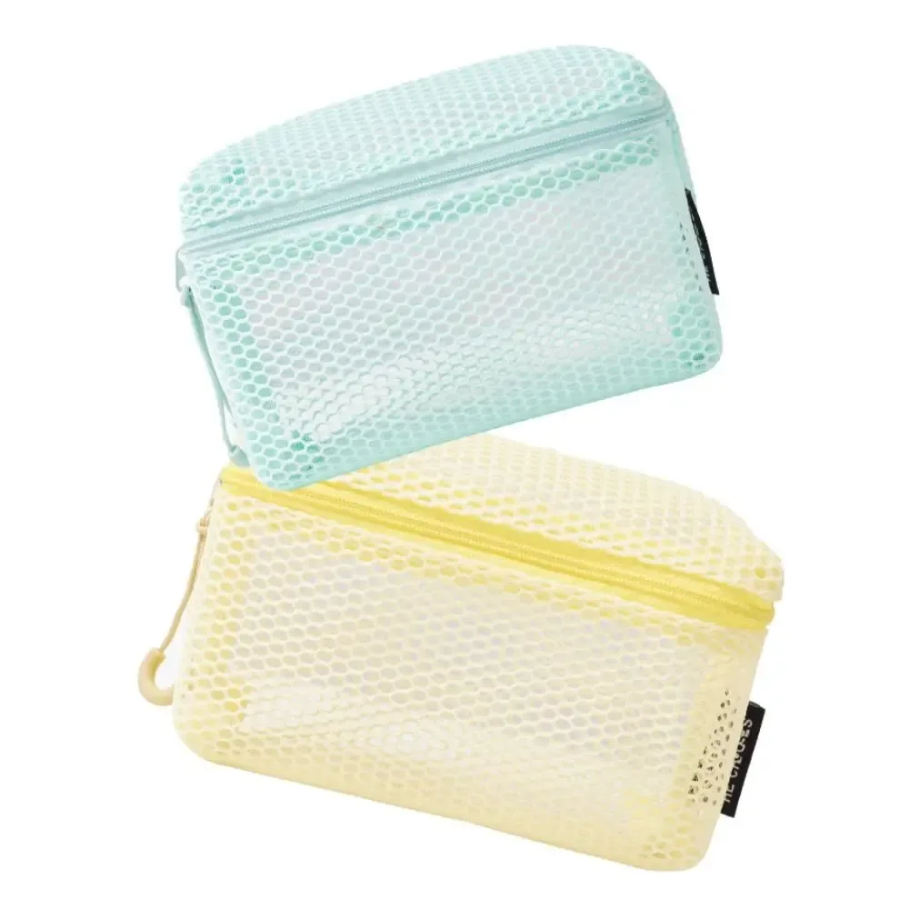 pochette de rangement en nylon décontractée, sac à cosmétiques en maille à main avec fermeture éclair, pochette en maille polyvalente pour femmes