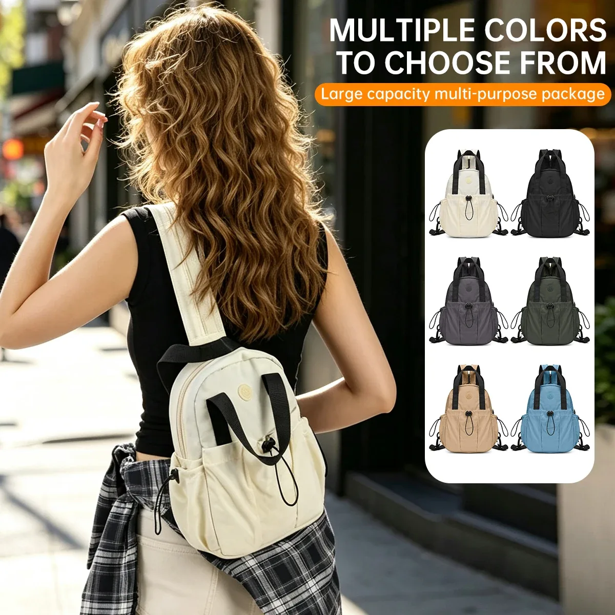 sac de poitrine pour étudiant, sac bandoulière, sac de voyage multifonctionnel double usage pour femme, léger, tendance, sac à dos polyvalent pour les trajets quotidiens