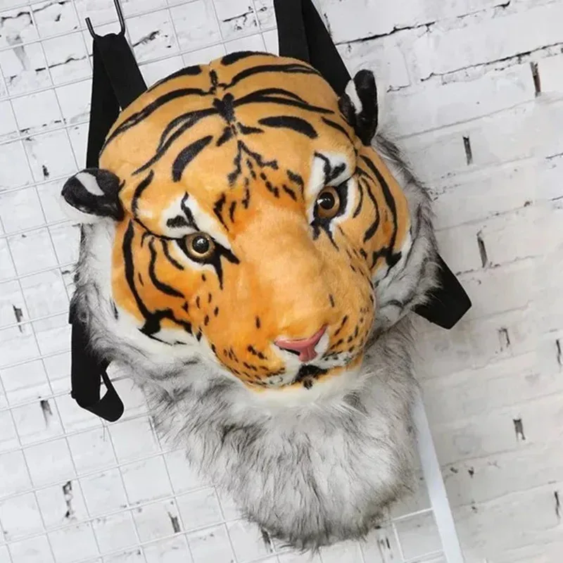 gd tiger head sac à bandoulière 2025 lion sac à dos street trend personnalité drôle star même grande capacité couple sac de voyage unisexe