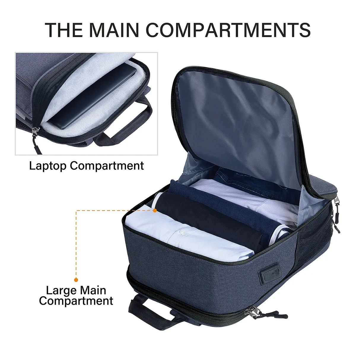 sac à dos pour ordinateur portable 14 pouces mince extensible compartiment pour ordinateur indépendant de grande capacité anti-éclaboussures, résistant aux chocs, anti-rayures,