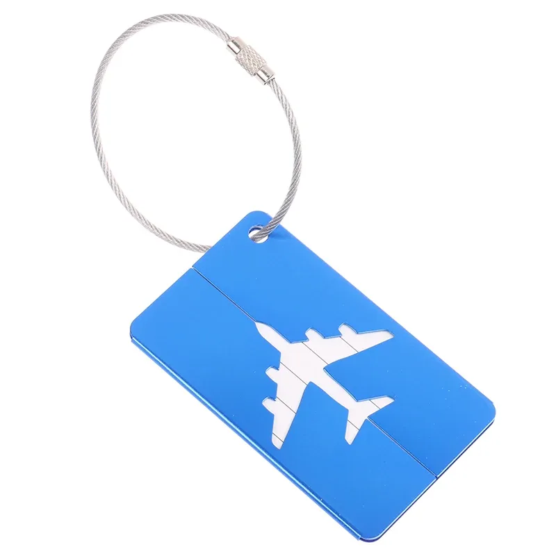 étiquettes de bagage de voyage en alliage, porte-étiquette d'adresse de valise, étiquettes de nom de bagage en métal, accessoires d'infraction, 1pc