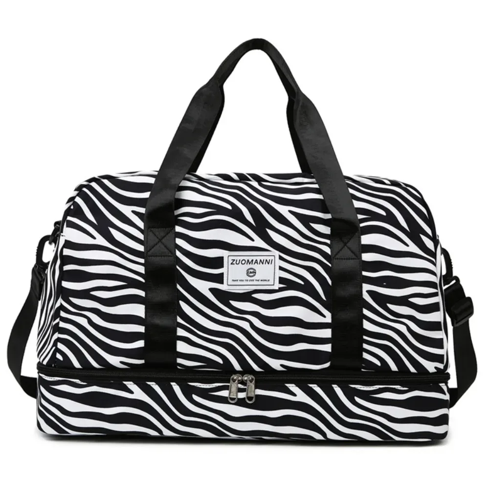 sac de voyage de grande capacité à la mode avec imprimé animal, sac de week-end en nylon, sac de voyage imperméable, sac à main, sac de sport, sac de gym