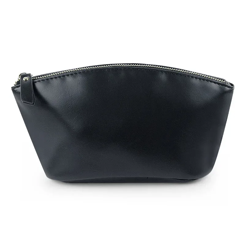 nom personnalisé 2025 nouveau sac cosmétique en cuir pu britannique rétro fou cheval pochette en cuir fermeture éclair sac cosmétique étanche